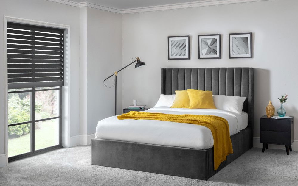 Langham Scalloped Headboard Storage Bed Frame