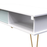 Linear 1 Drawer 1 Shelf Coffee Table with Gold Hairpin Legs