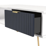 Linear 1 Drawer 1 Shelf Coffee Table with Gold Hairpin Legs
