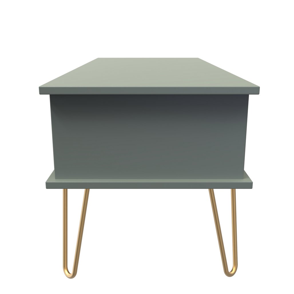 Linear 1 Drawer 1 Shelf Coffee Table with Gold Hairpin Legs