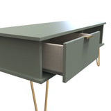 Linear 1 Drawer 1 Shelf Coffee Table with Gold Hairpin Legs
