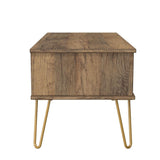 Linear 1 Drawer 1 Shelf Coffee Table with Gold Hairpin Legs