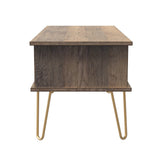 Linear 1 Drawer 1 Shelf Coffee Table with Gold Hairpin Legs