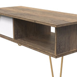 Linear 1 Drawer 1 Shelf Coffee Table with Gold Hairpin Legs