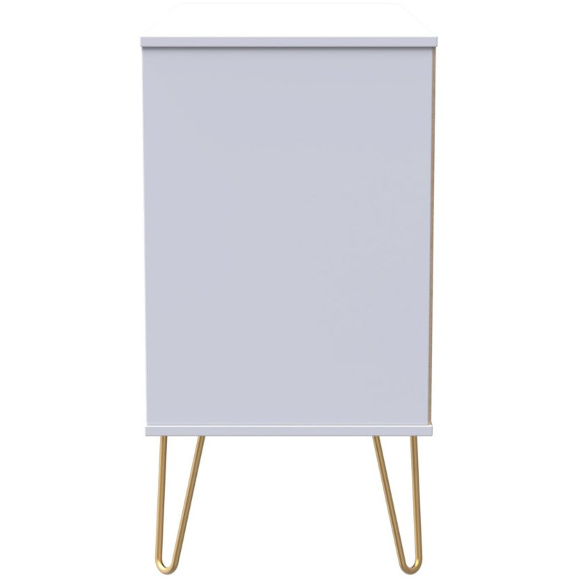 Linear 3 Drawer Open Shelf TV Unit with Gold Hairpin Legs