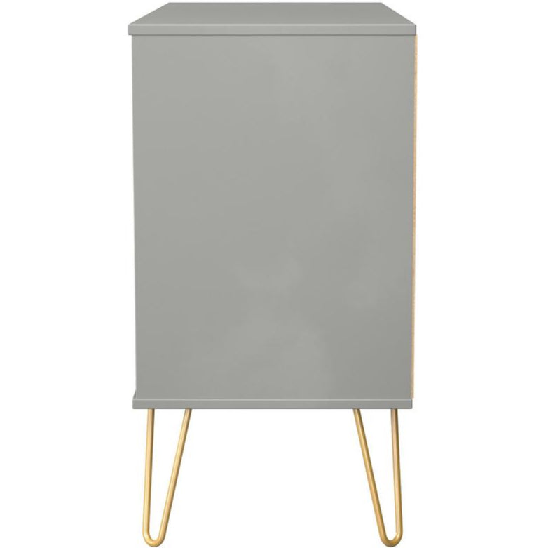 Linear 3 Drawer Open Shelf TV Unit with Gold Hairpin Legs