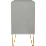 Linear 3 Drawer Open Shelf TV Unit with Gold Hairpin Legs