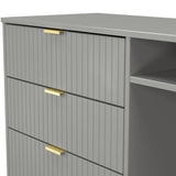 Linear 3 Drawer Open Shelf TV Unit with Gold Hairpin Legs