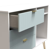 Linear 3 Drawer Open Shelf TV Unit with Gold Hairpin Legs
