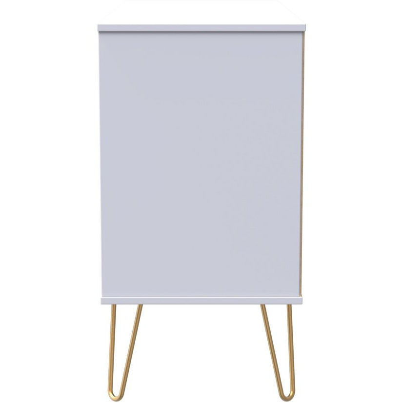 Linear 3 Drawer Open Shelf TV Unit with Gold Hairpin Legs