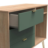 Linear 3 Drawer Open Shelf TV Unit with Gold Hairpin Legs