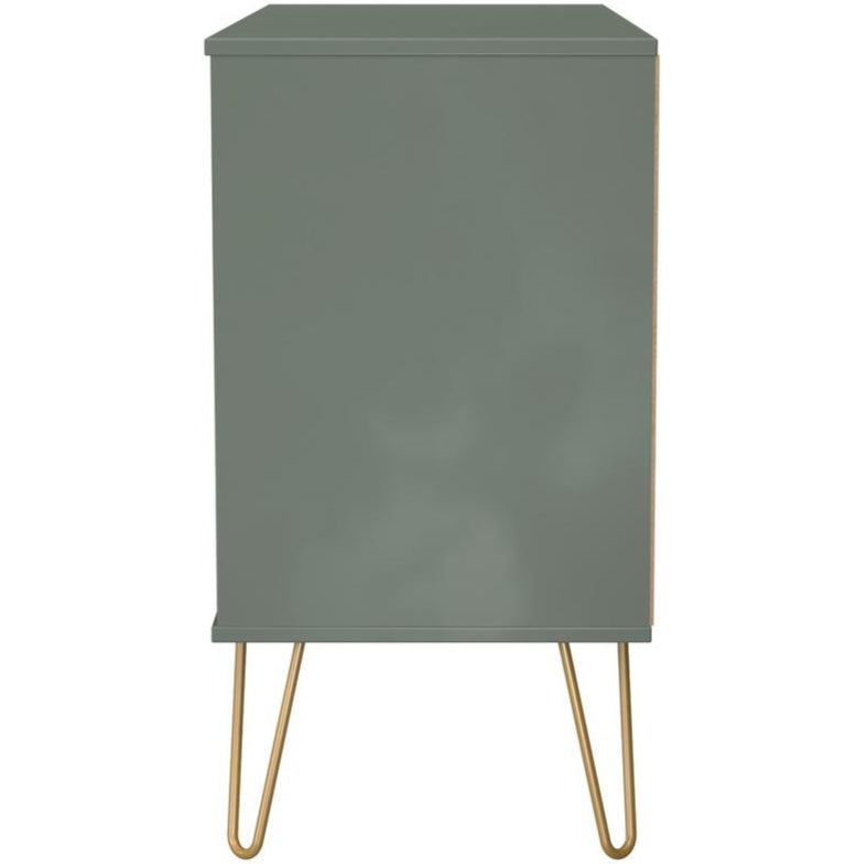 Linear 3 Drawer Open Shelf TV Unit with Gold Hairpin Legs