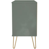 Linear 3 Drawer Open Shelf TV Unit with Gold Hairpin Legs
