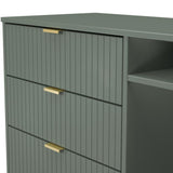 Linear 3 Drawer Open Shelf TV Unit with Gold Hairpin Legs