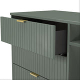 Linear 3 Drawer Open Shelf TV Unit with Gold Hairpin Legs