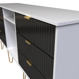 Linear 6 Drawer Open Shelf TV Unit with Gold Hairpin Legs