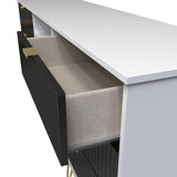 Linear 6 Drawer Open Shelf TV Unit with Gold Hairpin Legs