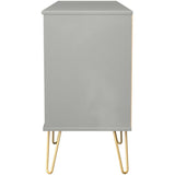 Linear 6 Drawer Open Shelf TV Unit with Gold Hairpin Legs