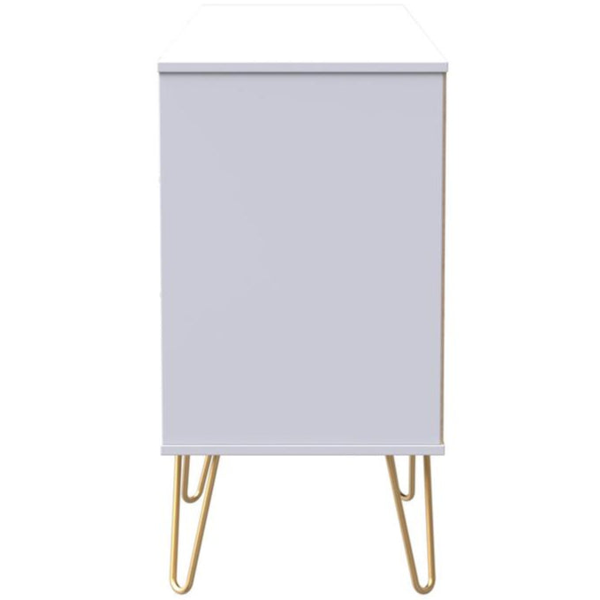 Linear 6 Drawer Open Shelf TV Unit with Gold Hairpin Legs