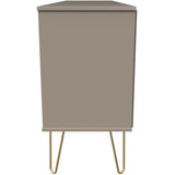 Linear 6 Drawer Open Shelf TV Unit with Gold Hairpin Legs