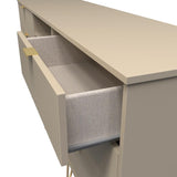Linear 6 Drawer Open Shelf TV Unit with Gold Hairpin Legs