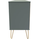 Linear 6 Drawer Open Shelf TV Unit with Gold Hairpin Legs