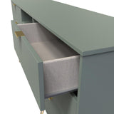 Linear 6 Drawer Open Shelf TV Unit with Gold Hairpin Legs