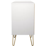 Linear 6 Drawer Open Shelf TV Unit with Gold Hairpin Legs