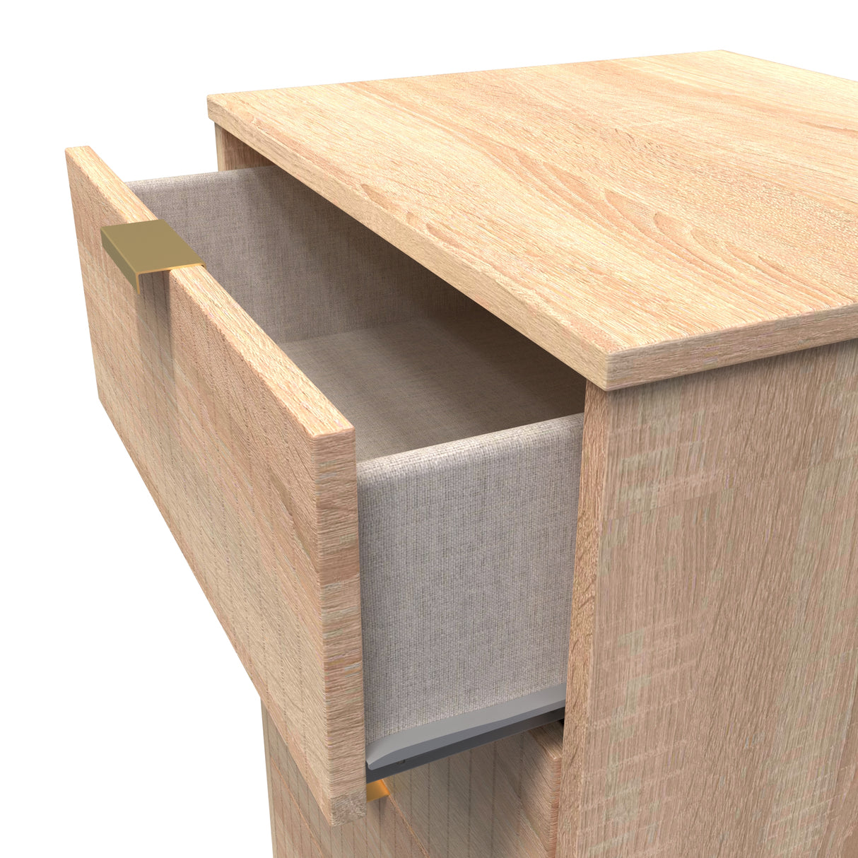 Linear 5 Drawer Bedside Cabinet with Gold Hairpin Legs