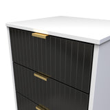 Linear 5 Drawer Bedside Cabinet with Gold Hairpin Legs