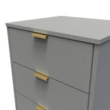 Linear 5 Drawer Bedside Cabinet with Gold Hairpin Legs