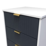 Linear 5 Drawer Bedside Cabinet with Gold Hairpin Legs