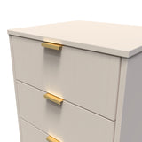 Linear 5 Drawer Bedside Cabinet with Gold Hairpin Legs