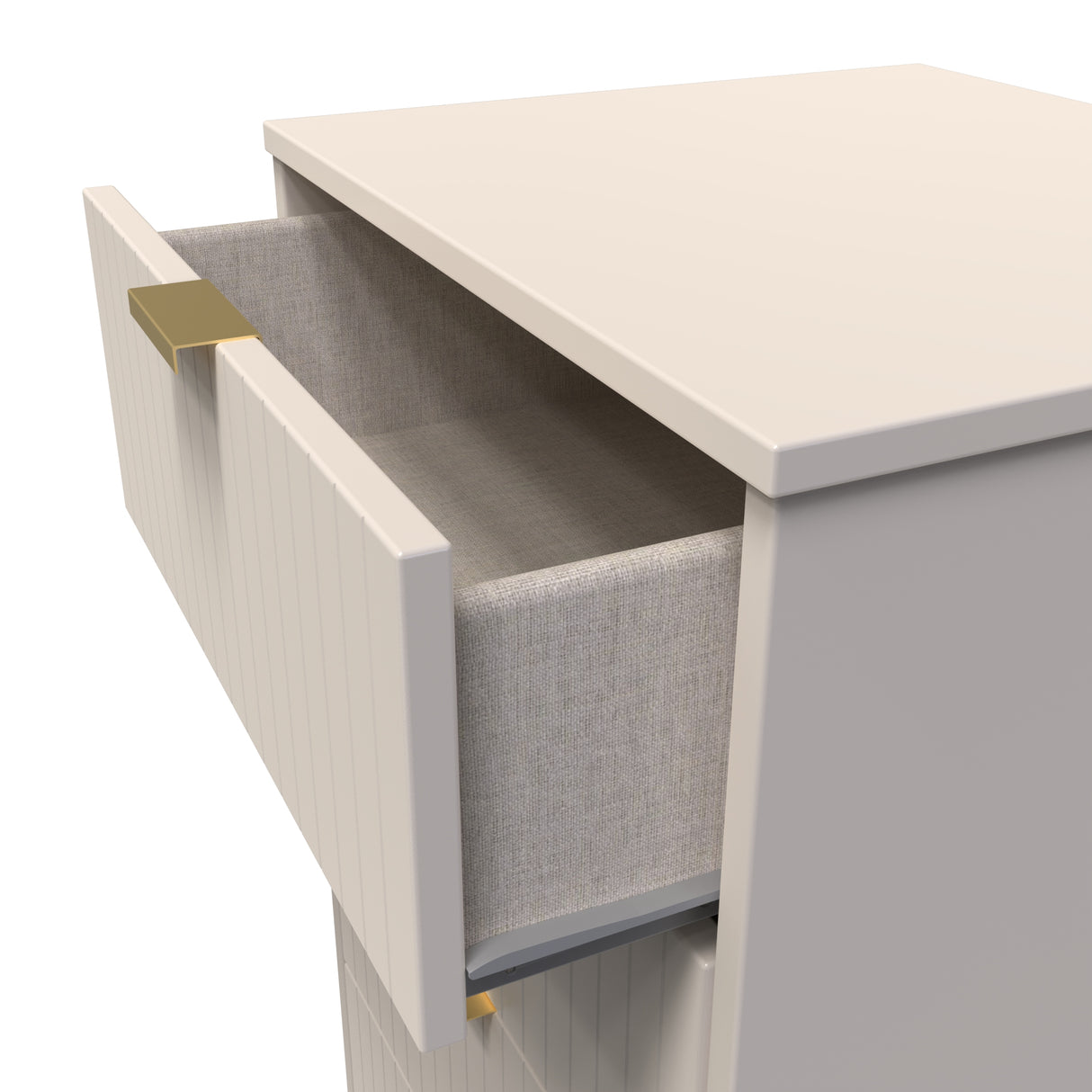 Linear 5 Drawer Bedside Cabinet with Gold Hairpin Legs