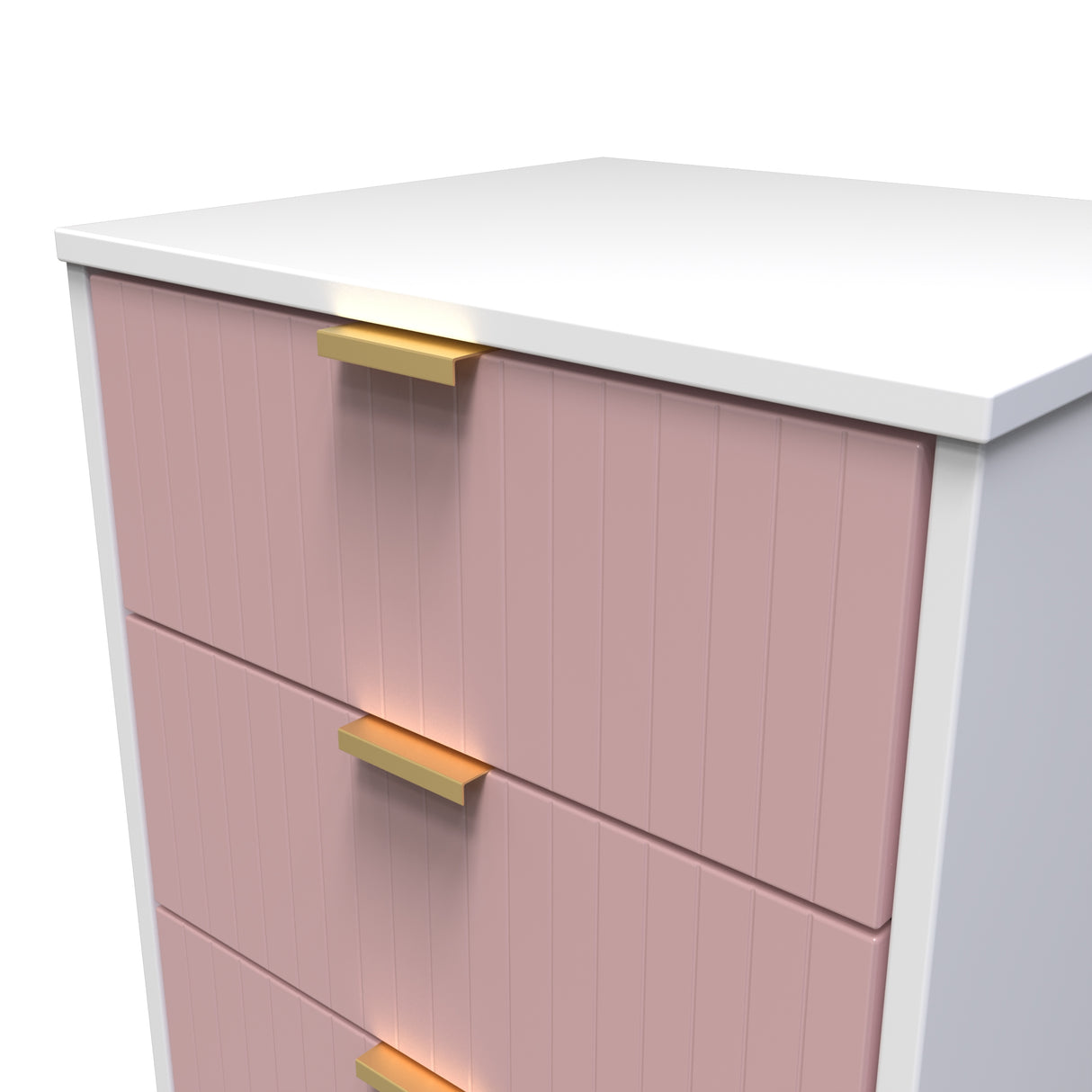 Linear 5 Drawer Bedside Cabinet with Gold Hairpin Legs