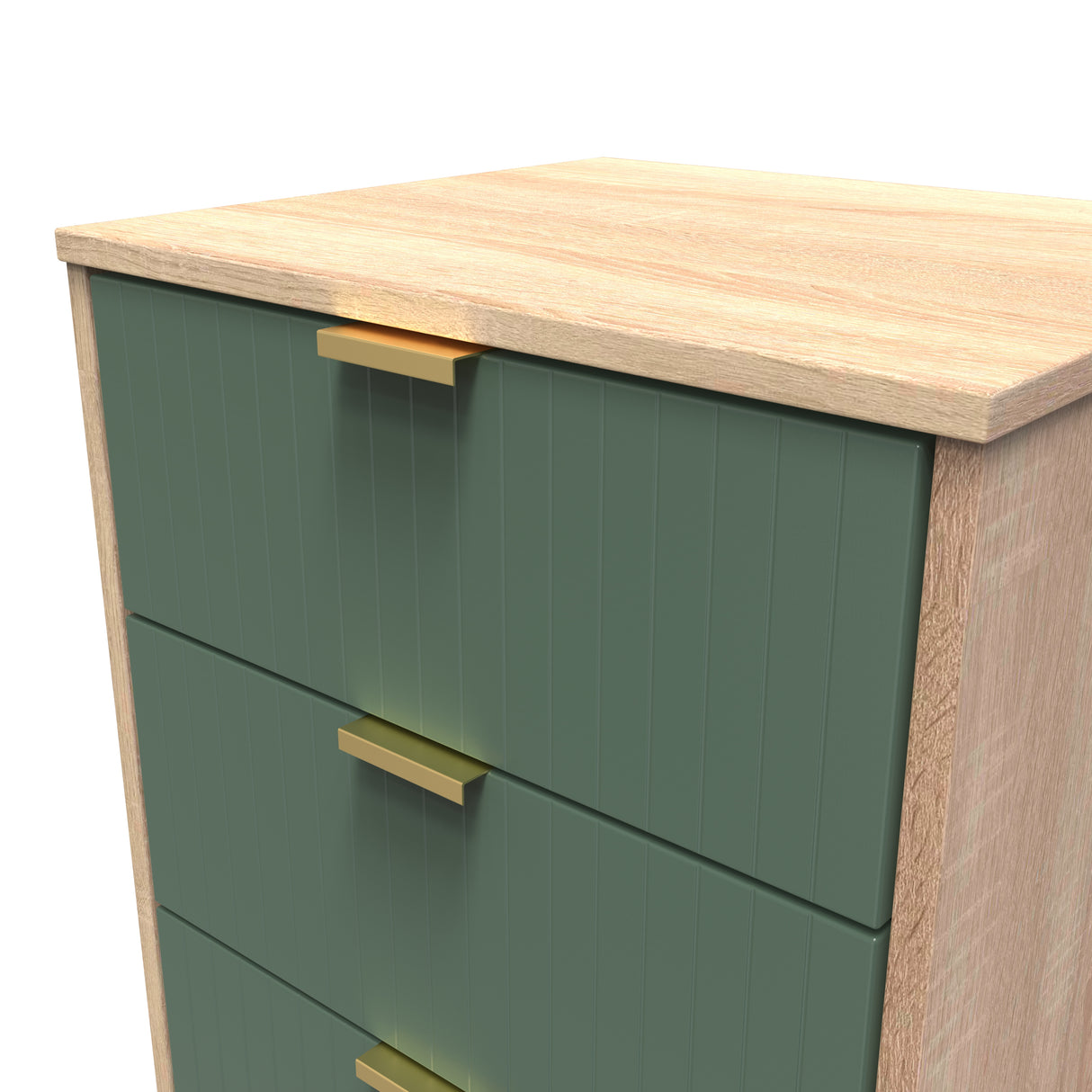 Linear 5 Drawer Bedside Cabinet with Gold Hairpin Legs