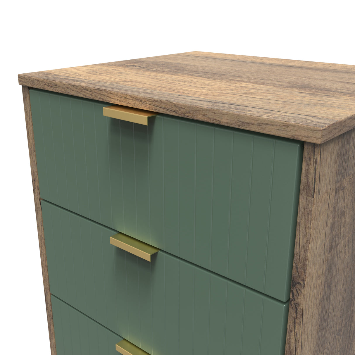 Linear 5 Drawer Bedside Cabinet with Gold Hairpin Legs