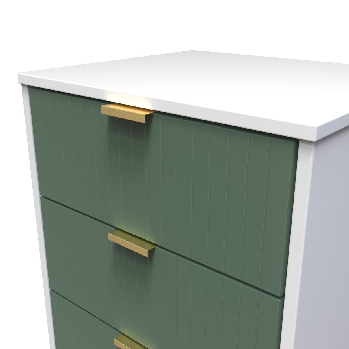 Linear 5 Drawer Bedside Cabinet with Gold Hairpin Legs