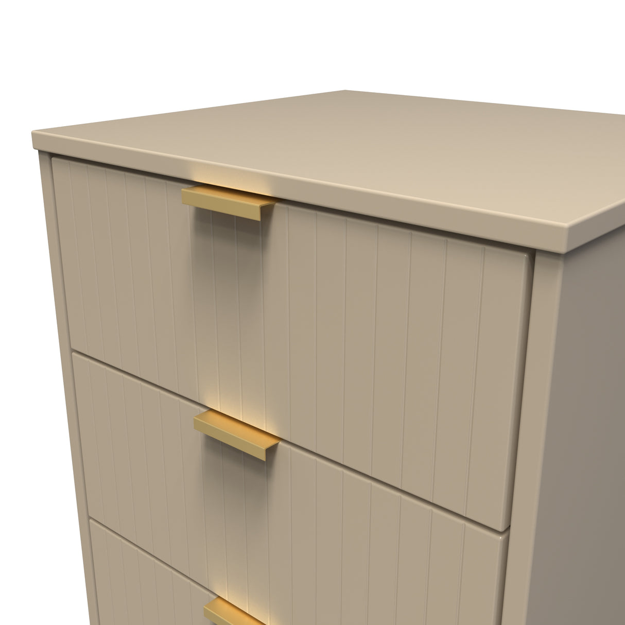 Linear 5 Drawer Bedside Cabinet with Gold Hairpin Legs