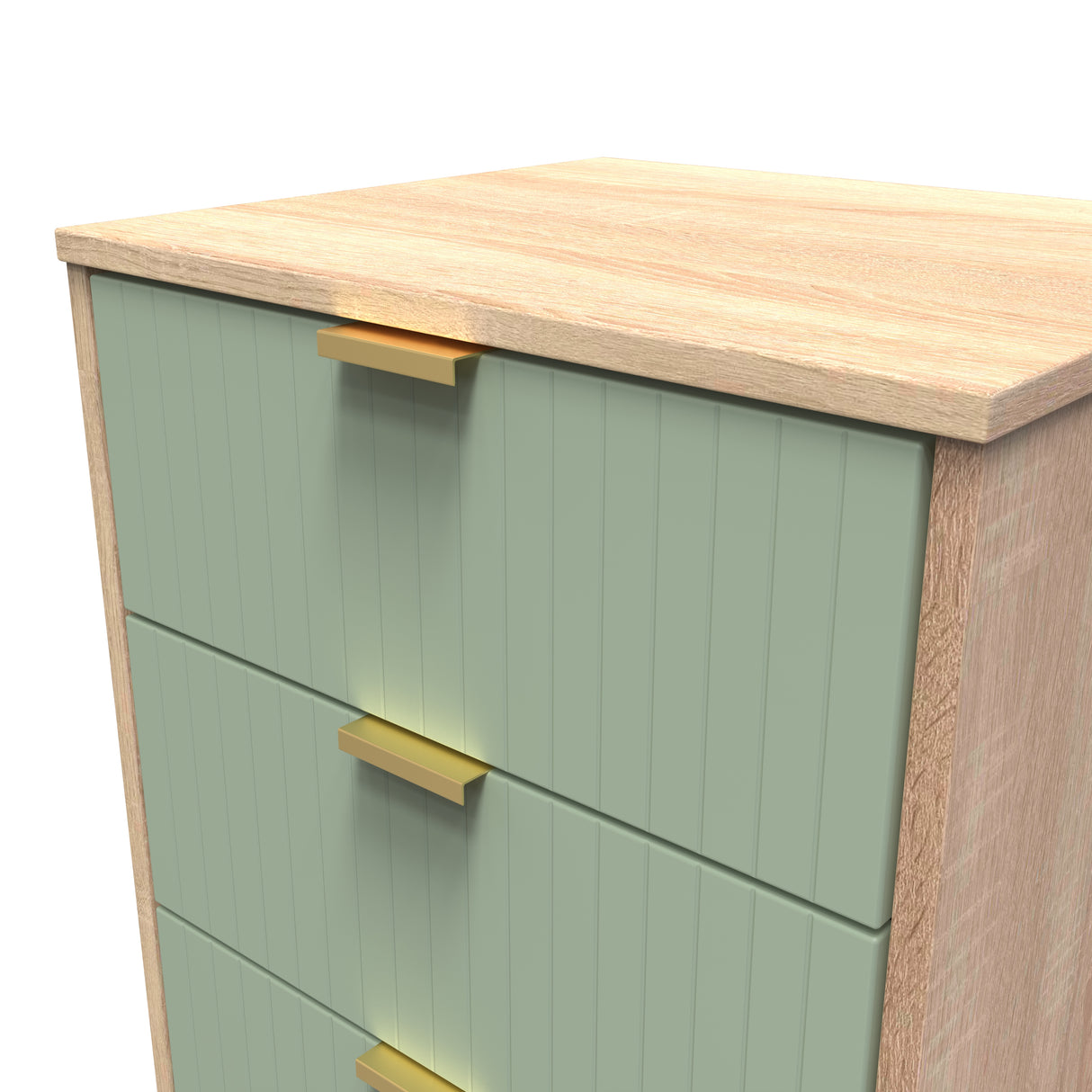 Linear 5 Drawer Bedside Cabinet with Gold Hairpin Legs