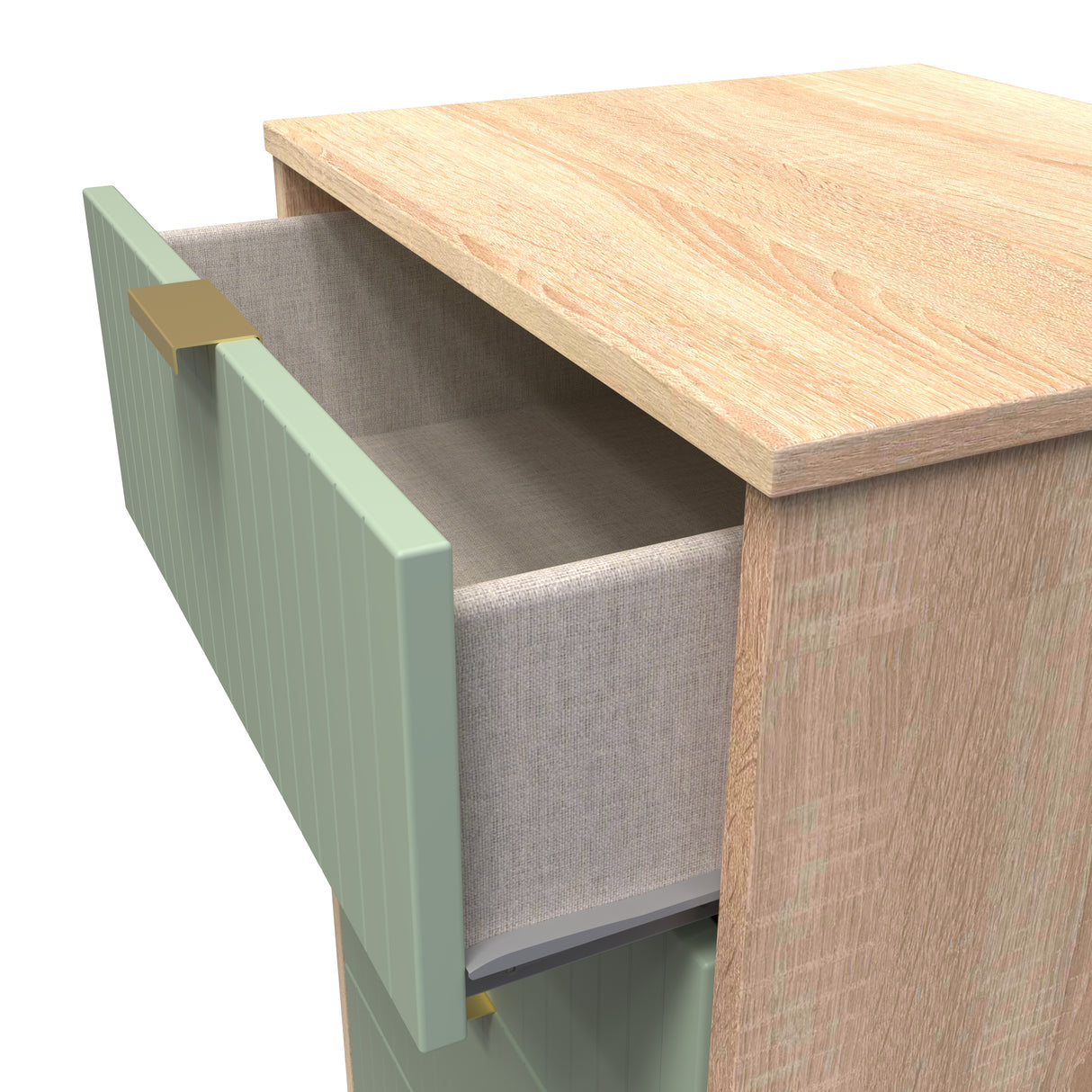 Linear 5 Drawer Bedside Cabinet with Gold Hairpin Legs