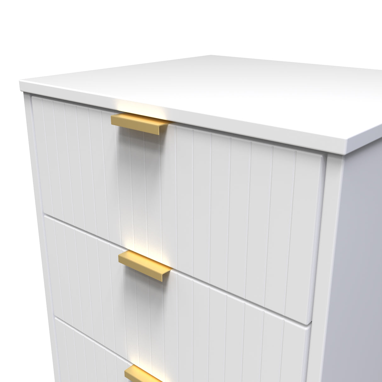 Linear 5 Drawer Bedside Cabinet with Gold Hairpin Legs