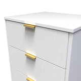 Linear 5 Drawer Bedside Cabinet with Gold Hairpin Legs