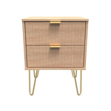 Linear 2 Drawer Bedside Cabinet with Hairpin Legs