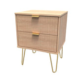 Linear 2 Drawer Bedside Cabinet with Hairpin Legs