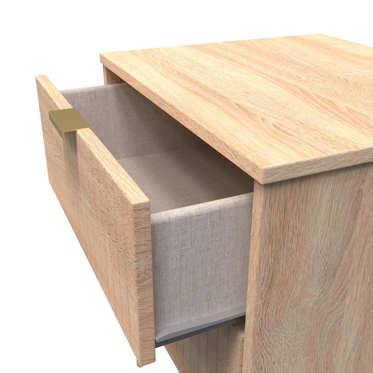 Linear 2 Drawer Bedside Cabinet with Hairpin Legs