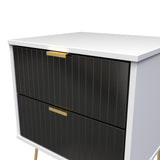 Linear 2 Drawer Bedside Cabinet with Hairpin Legs