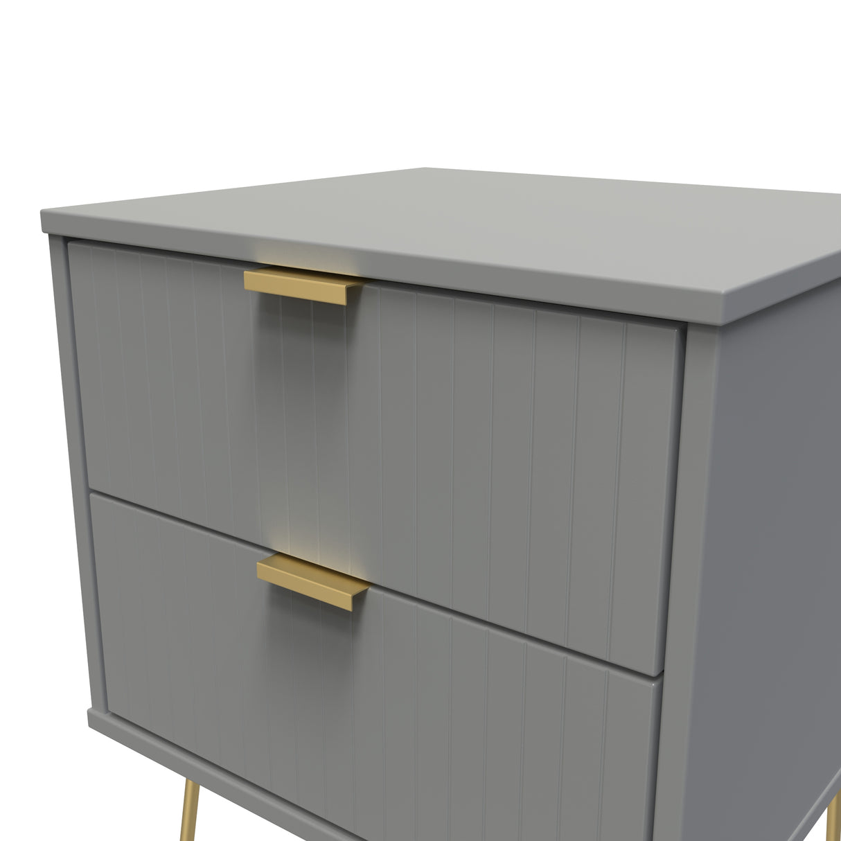 Linear 2 Drawer Bedside Cabinet with Hairpin Legs