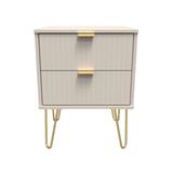 Linear 2 Drawer Bedside Cabinet with Hairpin Legs