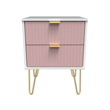 Linear 2 Drawer Bedside Cabinet with Hairpin Legs